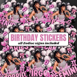 Birthday Design Template, Pink and Black Birthday Cup Sticker, Pink Shot Glass Styrofoam Cup stickers T-Shirt Designs Pink Foam Cup Template