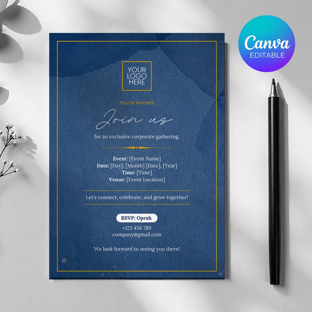 Business Invitation Template, Corporate Annual Celebration Dinner Party ...