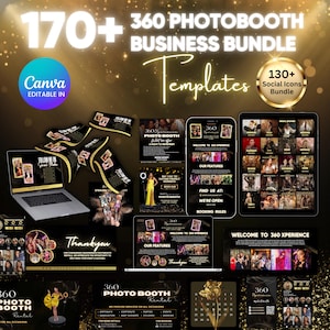 360 フォトブース ビジネス バンドル、Acuity スケジュール テンプレート、360 フォトブース 情報ページ、360 フォトブース Instagram ビジネス テンプレート