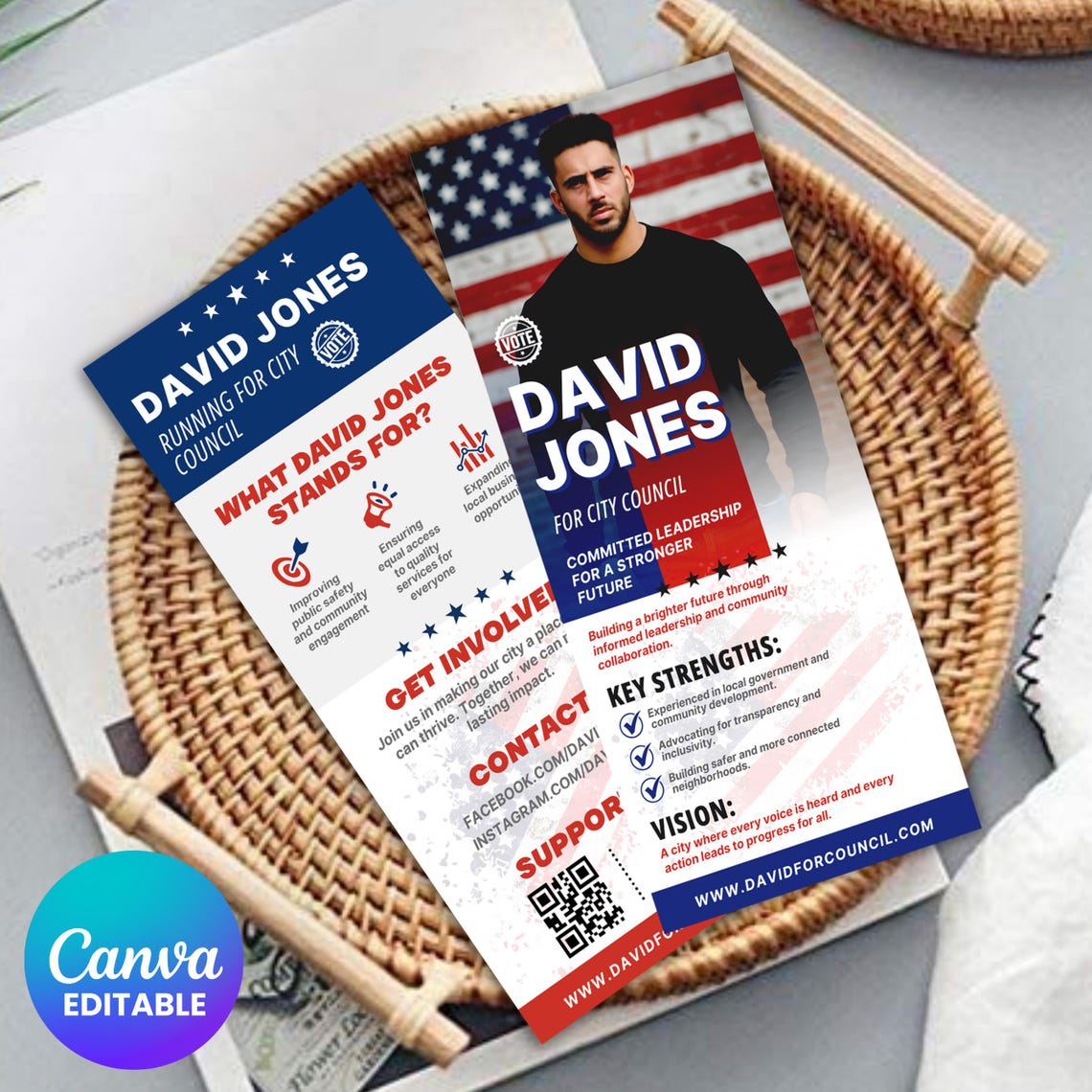 Political Campaign Rack Card Template, Election Candidate Flyer ...
