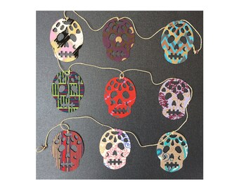 Day of the Dead Garland - Sugar Skull Garland - MULTICOLOR - Halloween Garland - Halloween Decoration