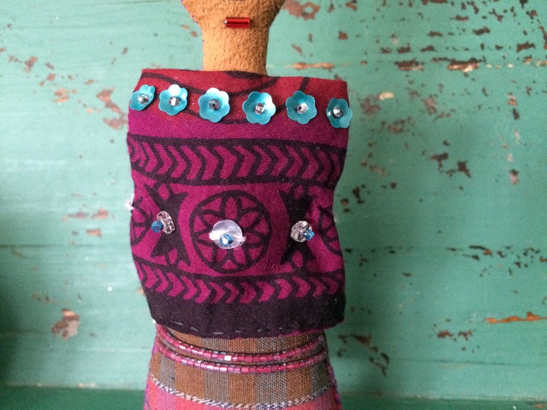 Nina's Frida Kahlo Doll Nina's Frida Doll Folk Art Doll Mexican Art Inspired Soft Sculpture Doll image 8
