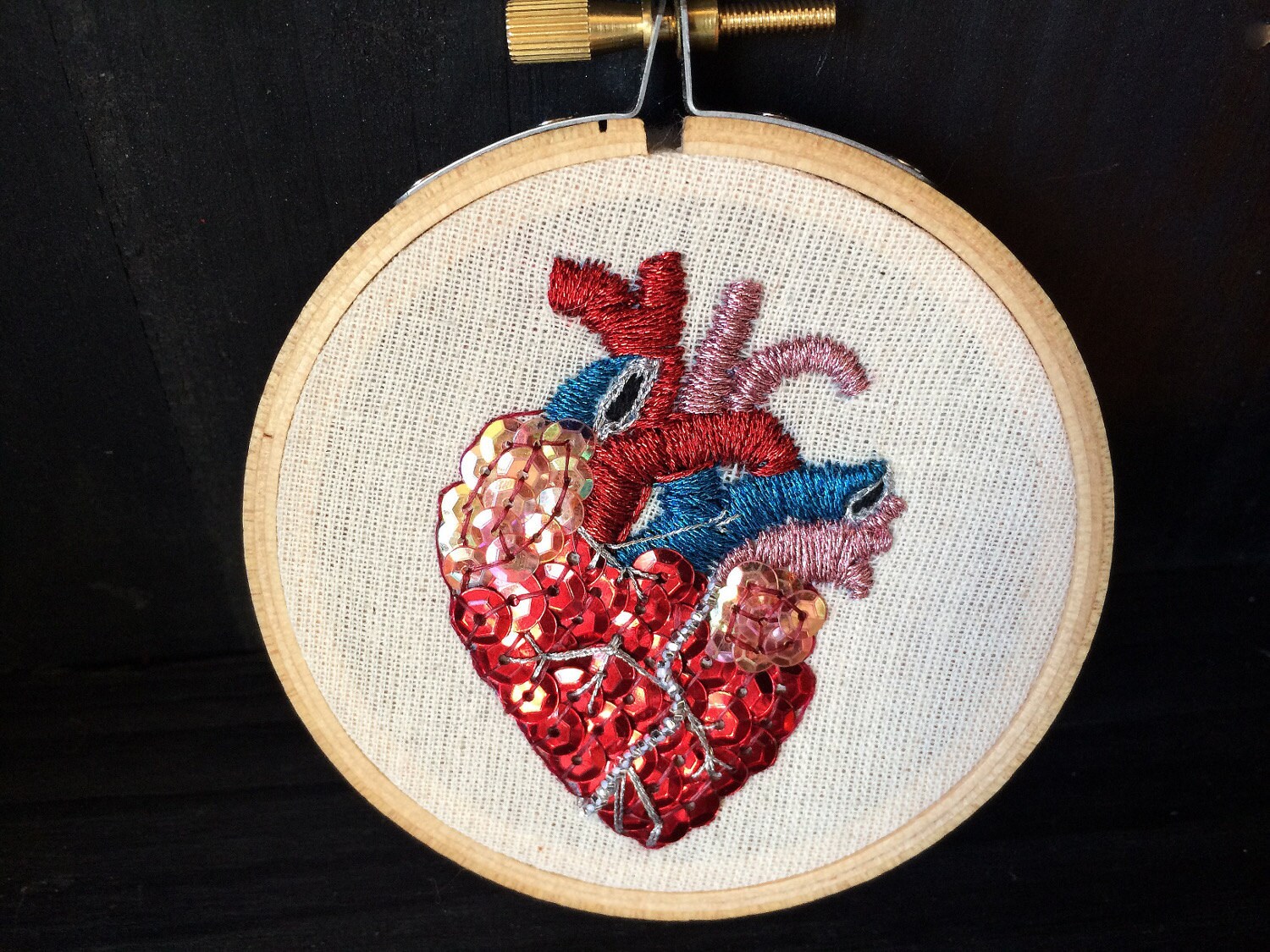 Anatomical Heart Hoop Art Anatomical Art Mexican Folk Art | Etsy
