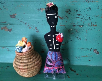 Nina's Frida Kahlo Doll - Nina's Frida Doll - Day of the Dead Art Doll - Folk Art Doll - Mexico Folk Art Inspired