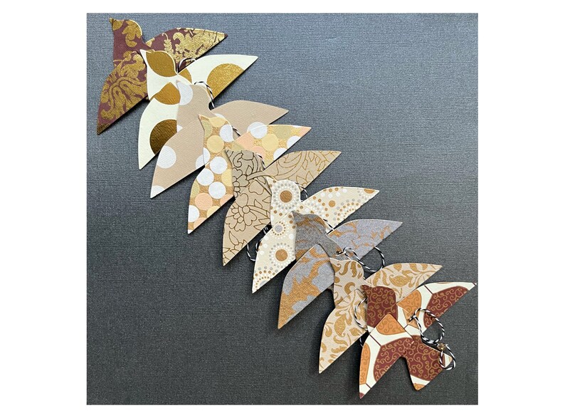 Paper Bird Garland GOLD & BROWN Wedding Garland Party Garland Bird Garland Wedding Decor Home Decor Neutrals image 2