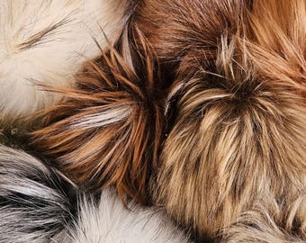 Poms Made to Order! Sizes Mini, XS - XL Faux Fur Poms (Yarn tie, elastic band, alligator clip, jump ring, and sew-on snap options)