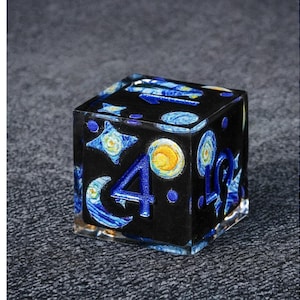 Galaxy Resin dnd Dice Set, Sharp Edge RPG Gaming Dice, Dungeon and Dragon D&D Gift