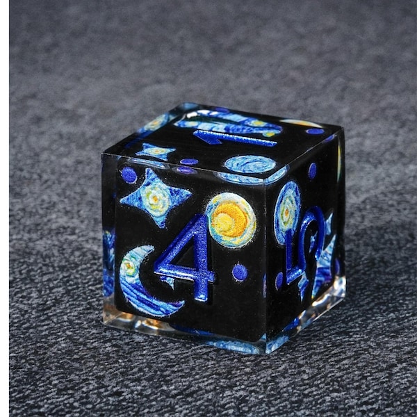 Galaxy Resin Dice Set: Sharp Edge D&D RPG Gaming Gift