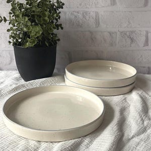 Ceramic Plate with Rim, Pottery Plate, Handmade Ceramic Dinnerware, Functional Handmade Plate for Elegant Serving, Handmade Pottery Gift