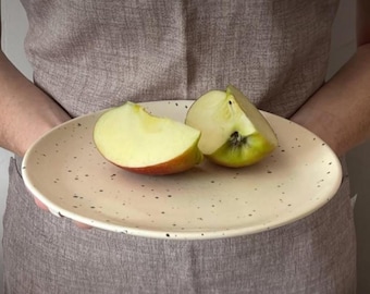 Handmade Ceramic Plate, Minimalist Pottery Plate, Unique Dinnerware Plates, Plate For Every Day, Dishes For Kitchen, Beautiful Gift