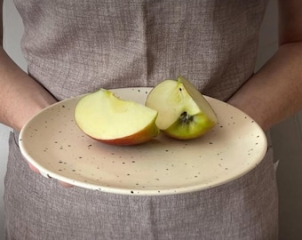 Handgemaakte keramische plaat, bord voor in de keuken, bord perfect om te dineren, mooi cadeau