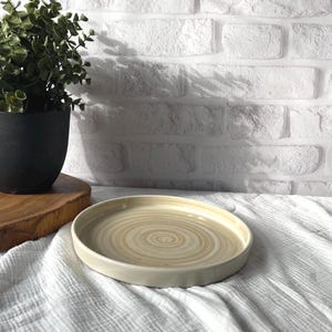 Ceramic Plate With Side, Handmade Pottery Dish, Plate For Salad and Dessert, Pottery Dish for Everyday Use or Special Occasions, Flat Bowl