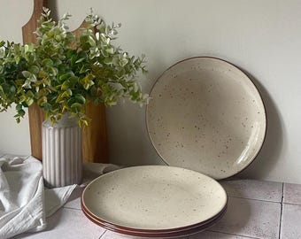 Handmade Flat Ceramic Plate, Pottery Dinnerware for Everyday Use, Large Plate, Kitchen Ceramic Tableware, Handmade Ceramic,  Modern Gift