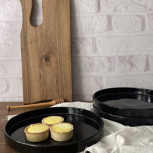 Plate With Side 23 cm Black, Ceramic Plates, Handmade Ceramics, Dinnerware set