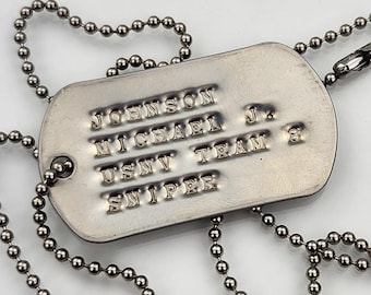 Placa de identificación militar personalizada de la Segunda Guerra Mundial, collar de acero inoxidable personalizado