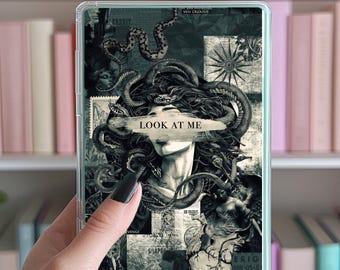 Kindle/ Fire/ Kobo insert, Medusa inspired collage, look at me, paperwhite, oasis, basic, scribe, colorsoft, vintage, greek gods, dark goth
