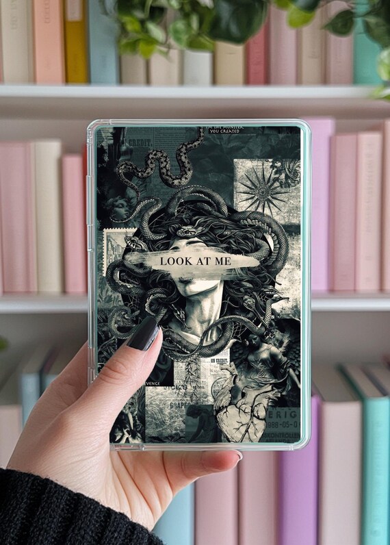Kindle/ Fire/ Kobo insert, Medusa inspired collage, look at me, paperwhite, oasis, basic, scribe, colorsoft, vintage, greek gods, dark goth