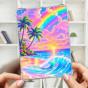 Kindle-Einschub oder Lesezeichen „Ocean Side Retro“, Paperwhite, Colorsoft, Oasis – Sommerfeeling für Bücherliebhaber, Geschenkidee für Leseratten, Romantik, Muscheln