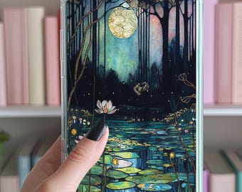 Kindle insert Stained glass lotus pond , paperwhite. basic, oasis, scribe, colorsoft 2024/25, ipad mini,kobo, romance, goth, dark romance,