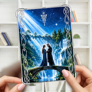Kindle insert Moonlit bridge of stars and love ,Ipad, paperwhite, basic, scribe, colorsoft, oasis, fire 8hd, kobo, ereader