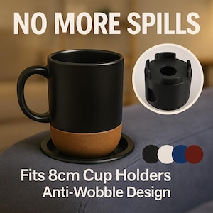 The Mug Plug – Recliner Cup Holder Insert | Anti-Wobble Spacer for Sofas, Lounges, Home Theater Chairs