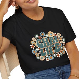 Boho Chai Life On Bed Of Flowers - Groovy Jewish Shirt For Bat Mitzvah, Safta, Bubbe, Hanukkah Gift, Judaica, Jewish Pride Tee, Hip, Cool