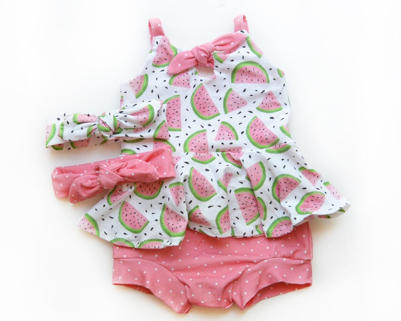 Watermelon Knit Baby Outfit One in A Melon First Birthday Etsy