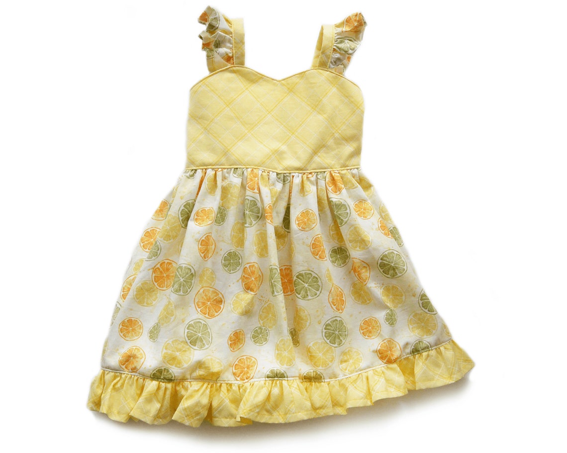 Girls Lemon Dress Citrus Dress Toddler One In A Melon Dress | Etsy