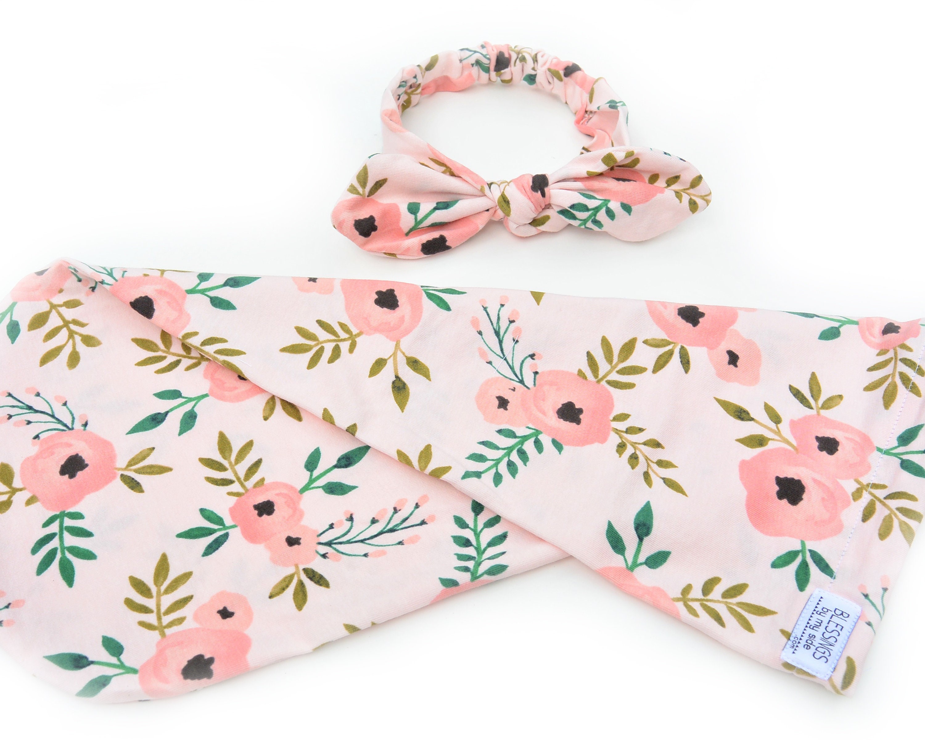 Newborn Swaddle Set Girl Swaddle and Headband Set Baby Girl Etsy