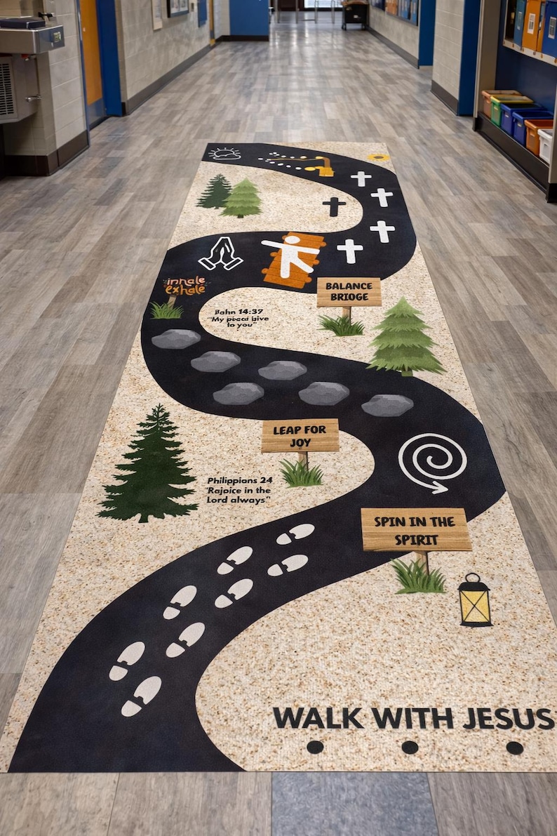 Walk With Jesus Portable Sensory Path | Faith-Based OT Movement Activity (3x10ft) image 1