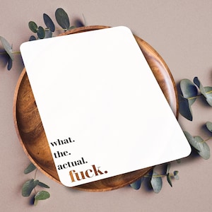 Minimalistische 'What the Actual F*ck' ansichtkaarten met folieaccenten - aanpasbaar pakket van 10