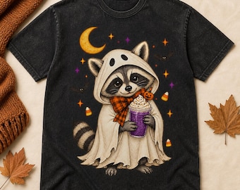 Ghost Raccoon Halloween Shirt Design, Spooky Potion Drink Sublimation (Digital Download)