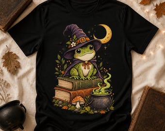 Frog Witch Halloween PNG, Witchy Frog Shirt Design, Spooky Sublimation (Digital Download)