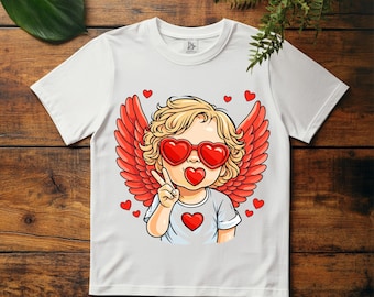 Retro Cupid Valentine PNG, Bubble Gum Cherub, Vintage Love Sublimation Shirt Design