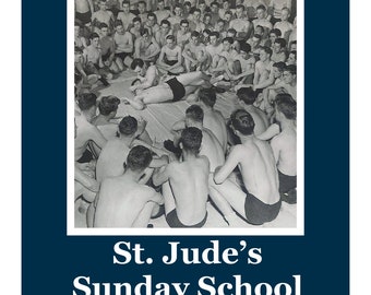 St. Jude's Sunday School kicked ass. Adult Humor Greeting Card (gay 30 )