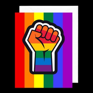Gay power rainbow fist