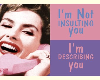 I'm not insulting you I'm describing you  Adult Humor Greeting Card (funny 9)