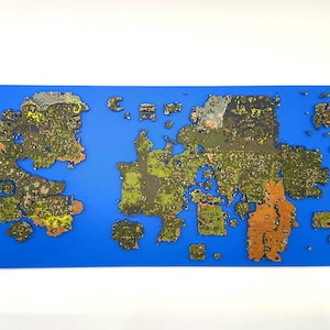 OSRS 3D Gielinor World Map V1 | Old School RuneScape Pixel Art 3D Printed Wall Decor Collectible | Retro RPG Gaming Gift for Fans