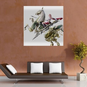 Custom Final Fantasy 13 XIII Lightning Odin - 24&quot; x 24&quot; Anime Large Wall Poster New