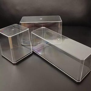 Mini Display Case with Base Clear Dustproof Show Box for collectibles for miniature model figurines cars