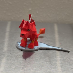 Aangepaste Final Fantasy 7 3D-geprinte miniatuur | Topkwaliteit bedrukt | Beweegbare gladde textuur | Handgemaakte en geschilderde standaard voor beeldjes ~ Red XIII