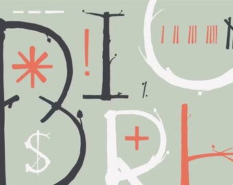 Birch Tree Rustic Font, Woodsy Fill Typeface (TTF & Vector)