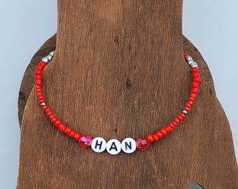 Pulsera elástica de la amistad con cuentas inspirada en Stray Kids Bias / Han Jisung "Han"