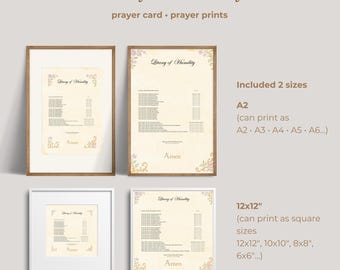 Litany of Humility Catholic Prayer Art, Rococo Style Faith Decor, Digital Download