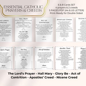 Catholic Prayer Cards: Beginner Prayers & Creeds (Digital Download PDF Printable)