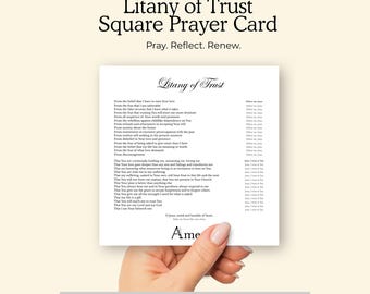 Litany of Trust Prayer Card Printable, Catholic Surrender Devotional Prayer, Bible Journaling, Faith Reflection