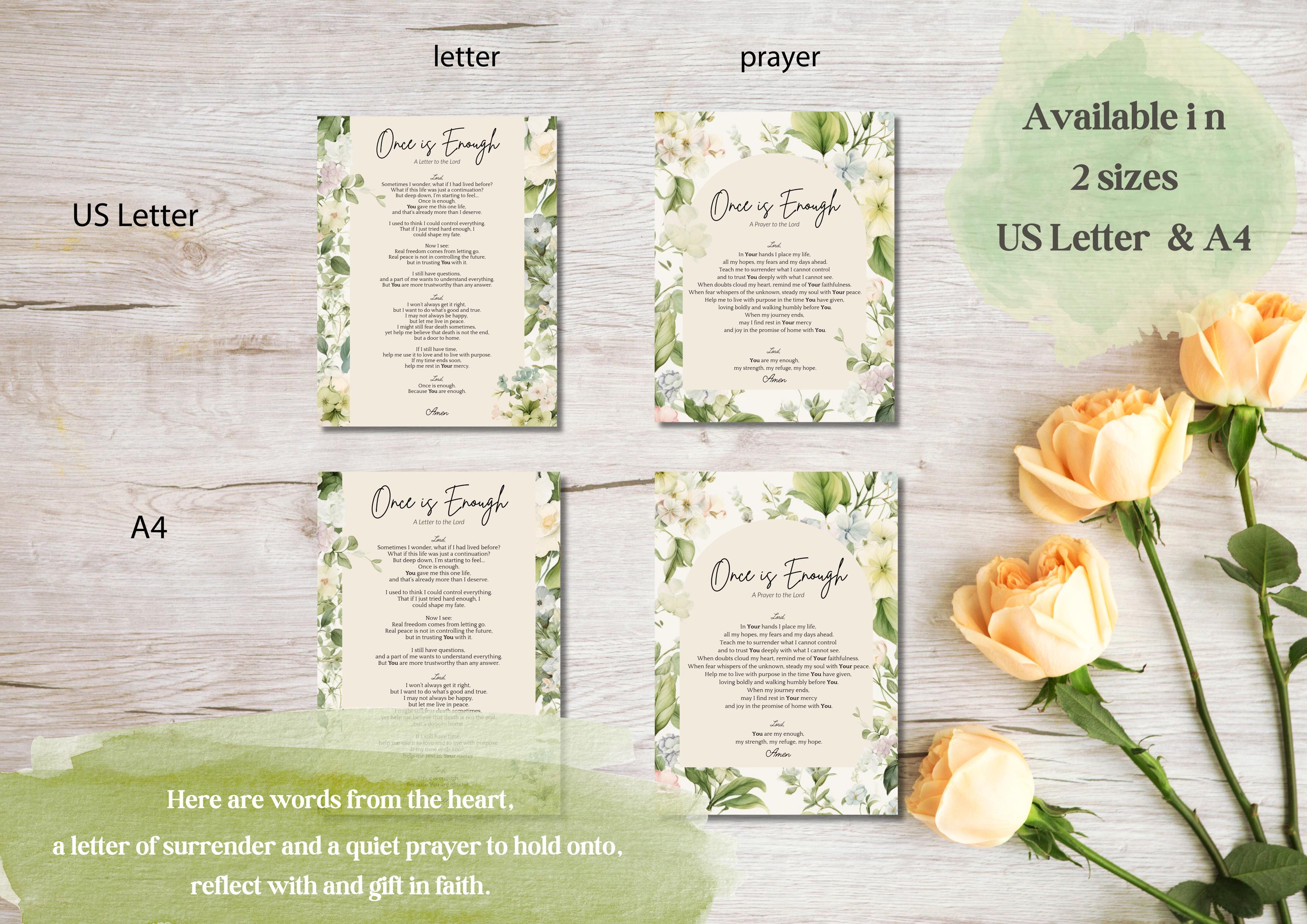 Floral Christian Prayer Letter Art Print: Spiritual Encouragement ...
