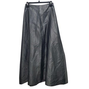 Bill Levkoff Vintage 1990s Women&#39;s Dystopian Cyberpunk Metallic Gunmetal Gray High Waisted Full A-Line Formal Maxi Skirt Goth Prom Size 6