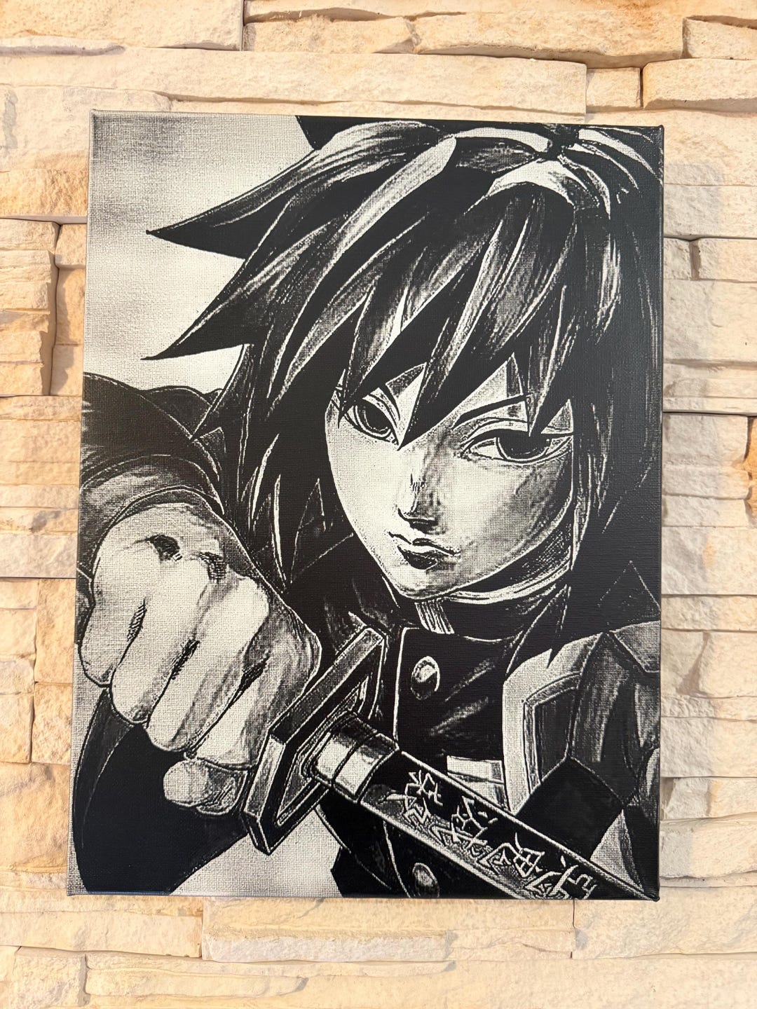 Laser Engraving PNG File - Giyu Tomioka Demon Slayer Monochrome Manga ...