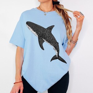 Light Blue-Whale Shark Sweatshirt, Cute Sea Life Apparel, Gift for Ocean Lovers, Casual Crewneck, Nautical Style